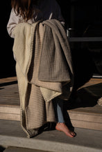 Load image into Gallery viewer, Kantha-Stitch Sherpa Throw, Charcoal