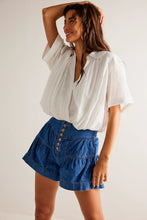 Load image into Gallery viewer, Free People We The Free Fleur Denim Shorts/True Blue