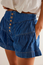 Load image into Gallery viewer, Free People We The Free Fleur Denim Shorts/True Blue