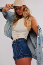 Load image into Gallery viewer, Free People CRVY Mona High-Rise Shorts/Bombay Blue