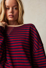 Load image into Gallery viewer, Free People Classic Striped Oversized Crewneck/Nautical Vombo