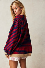 Load image into Gallery viewer, Free People Classic Striped Oversized Crewneck/Nautical Vombo