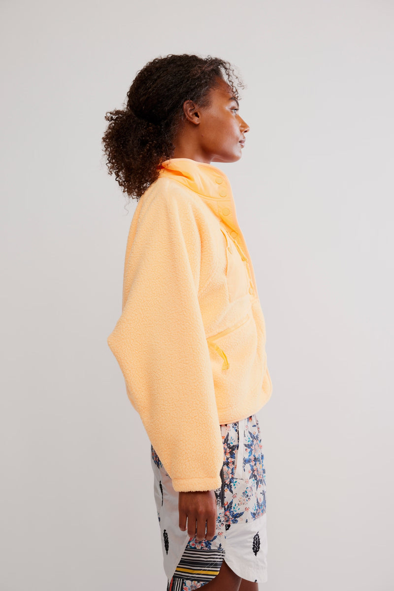 Free People Hit The Slopes Fleece Jacket/Neon Clementine