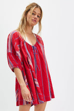 Load image into Gallery viewer, Free People Bop Around Romper/Seaside Stripe Red Combo