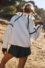 Load image into Gallery viewer, Free People Mountain High Half Zip Fleece/White Combo