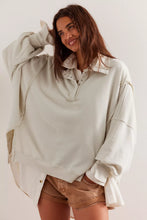 Load image into Gallery viewer, Free People We The Free Camden Henley Sweatshirt/Grey Opal