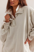 Load image into Gallery viewer, Free People We The Free Camden Henley Sweatshirt/Grey Opal