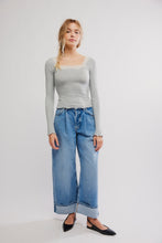 Load image into Gallery viewer, Free People Oh My Darling Long Sleeve/Heather Grey