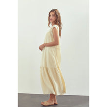 Load image into Gallery viewer, A Mente  Short Sleeve Tiered Midi Dress