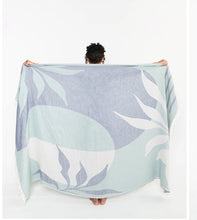 Load image into Gallery viewer, Tofino Towel Co Terra Botanical Throw /Denim Sage