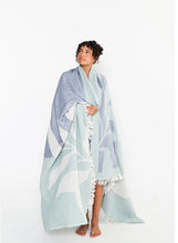 Load image into Gallery viewer, Tofino Towel Co Terra Botanical Throw /Denim Sage