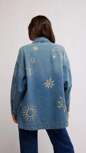 Free People Madison City embroidered/Skyways Blue