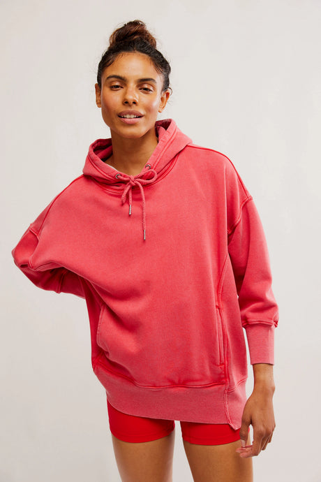 Free People Sprint To The Finish Hoodie/Winter Berry