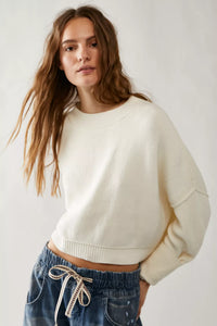 Free People Easy Street Crop Pullover/ Moonglow