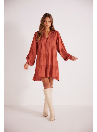 Mink Pink Hannah Tiered Mini Dress  Thecottageboutique