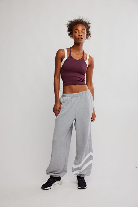 Free People All Star Logo Pants/ Heather Grey/White