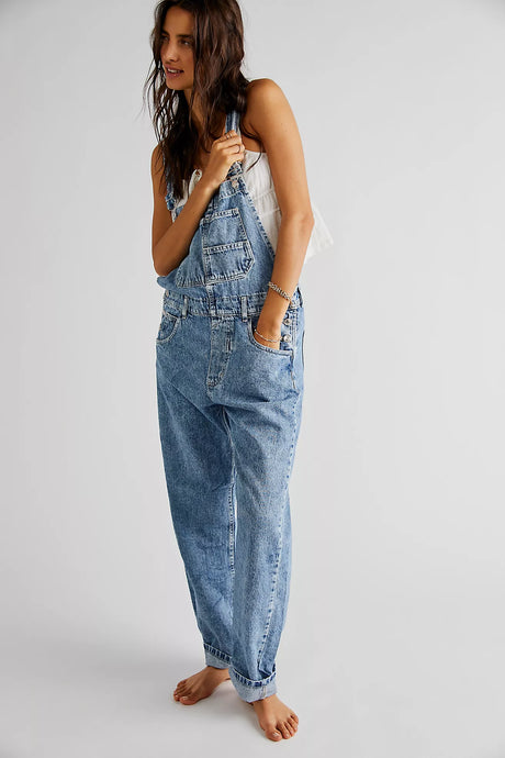 Free People We The Free Ziggy Denim Overalls/ Powder Blue