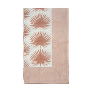 Paradise Palm Tablecloth Dusty Rose