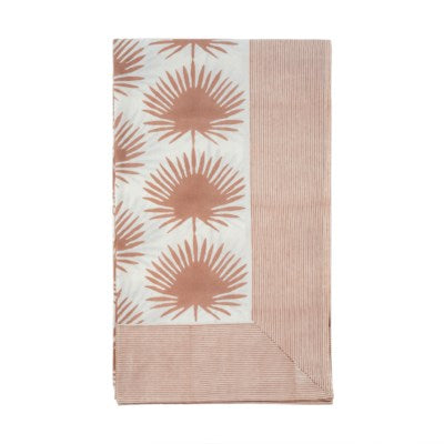 Paradise Palm Tablecloth Dusty Rose