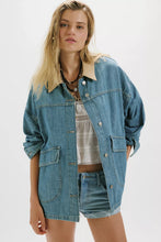 Load image into Gallery viewer, Free People We The Free Lemon Denim Jacket/Berry Blues