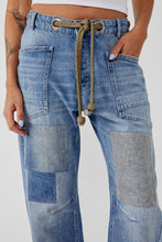 Load image into Gallery viewer, Free People We The Free Moxie Pull-On Barrel Jean/Truest Blue