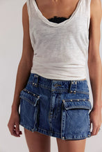 Load image into Gallery viewer, Free People We The Free Hera Studded Denim Mini Skirt/Juno