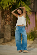 Load image into Gallery viewer, Free People We The Free Good Luck Printed Barrel Jeans/Sun Fade