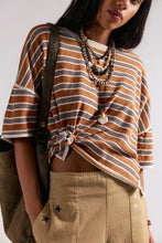 Load image into Gallery viewer, Free People We The Free Clean Rugby Tee/Almond Combo
