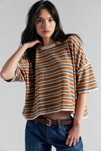 Load image into Gallery viewer, Free People We The Free Clean Rugby Tee/Almond Combo