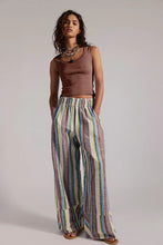 Load image into Gallery viewer, Free People Day's End Linen Striped Pull-On Pants/Ivory Combo