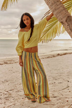 Load image into Gallery viewer, Free People Day's End Linen Striped Pull-On Pants/Butter Yellow Combo