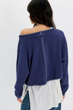 Load image into Gallery viewer, Free People We The Free To The East Pullover/Navy Academy