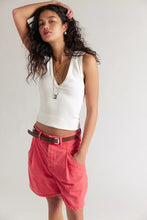 Load image into Gallery viewer, Free People Wild Rebel Barrel Shorts/Tart Berry