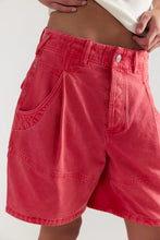 Load image into Gallery viewer, Free People Wild Rebel Barrel Shorts/Tart Berry