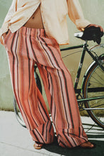 Load image into Gallery viewer, Free People Day's End Linen Striped Pull-On Pants/Soft Coral Combo