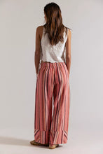 Load image into Gallery viewer, Free People Day's End Linen Striped Pull-On Pants/Soft Coral Combo