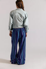 Load image into Gallery viewer, Free People Day's End Linen Striped Pull-On Pants/Navy Combo
