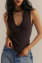 Load image into Gallery viewer, Free People We The Free Neria V-Neck Tank Top /Double Espresso