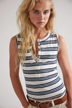 Load image into Gallery viewer, Free People Jamie Henley Striped Tank Top/white Combo