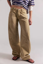 Load image into Gallery viewer, Free People We The Free Fable Low-Rise Twisted Bowed Jeans/Oat Latte