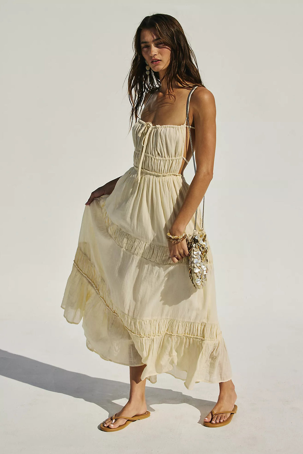 Free People Taking Sides Maxi/: Wet Plaster