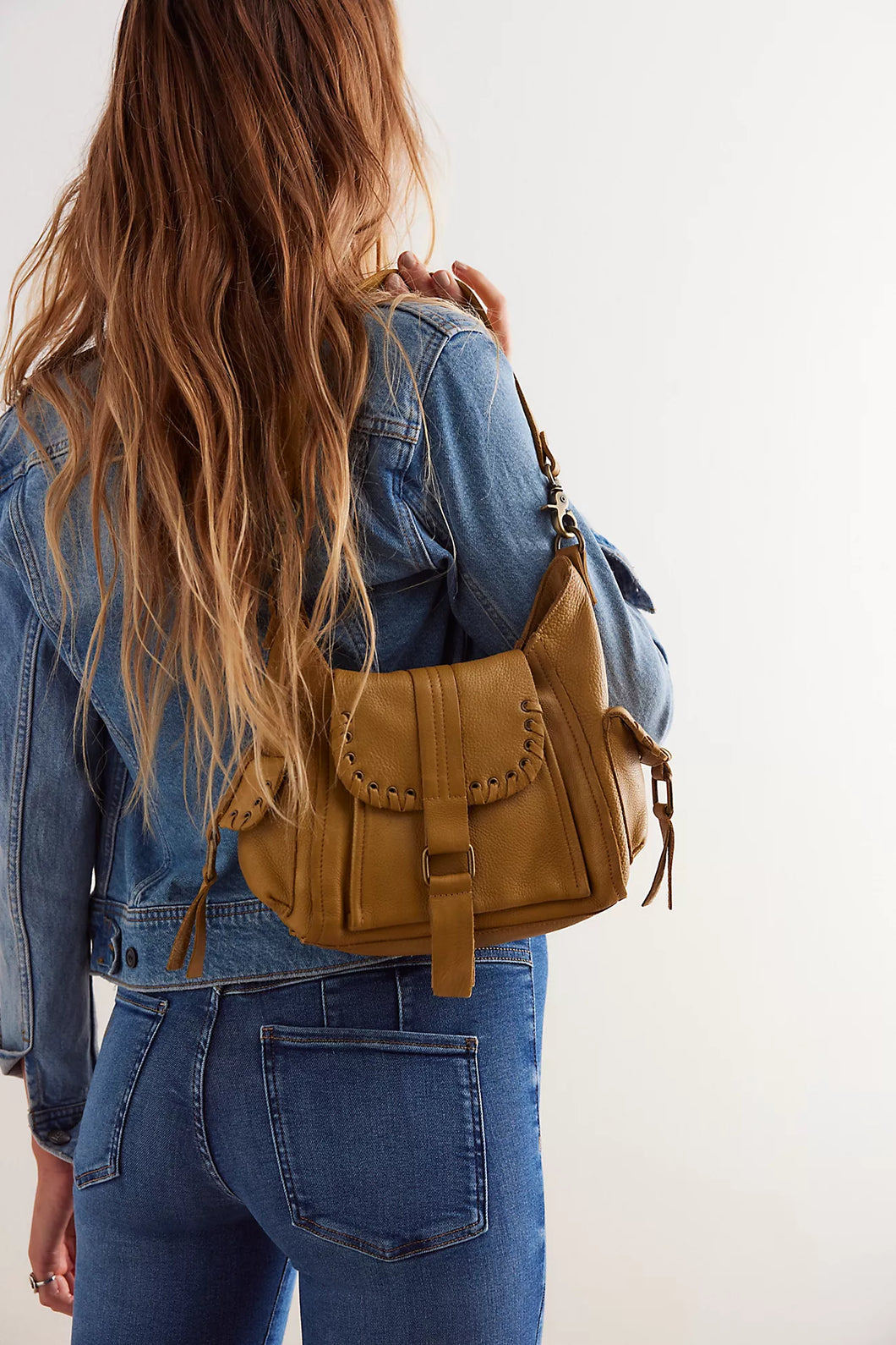 Free People We The Free Baby Leigh Distressed Tote Bag/Bronze