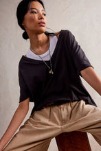 Load image into Gallery viewer, Free People We The Free Nina V-Neck Tee/Black