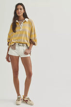 Load image into Gallery viewer, Free People Oat Latte We The Free Auggie Oversized Polo Tee/ Yellow Finch