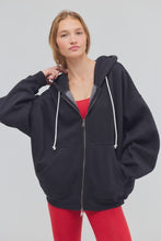 Load image into Gallery viewer, Free People Final Call Zip-Up Hoodie/Black