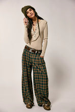 Load image into Gallery viewer, Free People About It Baggy Wide-Leg Trousers/Green Combo