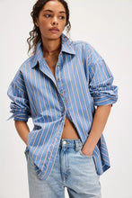 Load image into Gallery viewer, Free People We The Free Striped Varsity Vibes Shirt/