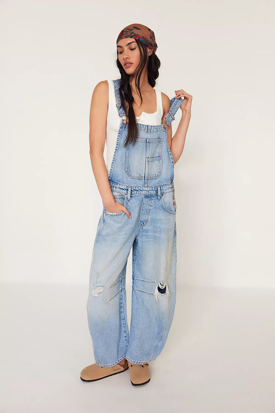 Free People We The Free Good Luck Barrel Overalls/ Going Steady