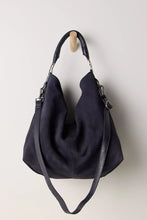 Load image into Gallery viewer, Free People Suzie Suede Slouch Tote/charcoal