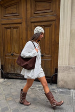Load image into Gallery viewer, Free People Suzie Suede Slouch Tote/Espresso